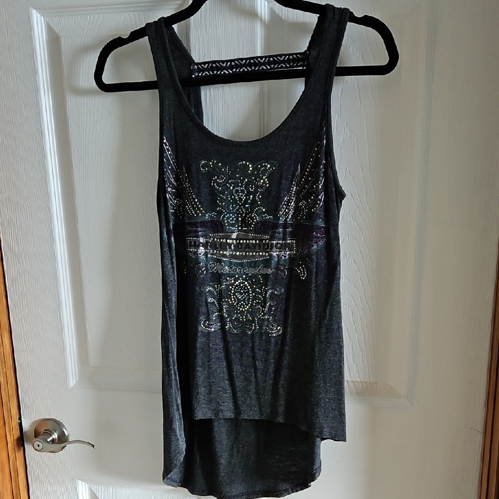 Harley-Davidson Charcoal Tank with Silver Accents